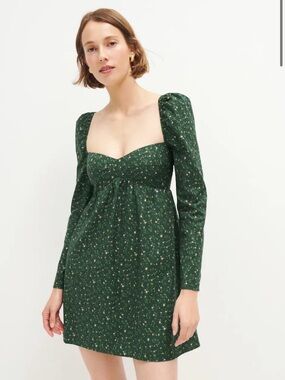 Reformation Kenzi Babydoll in Coriander Green